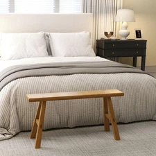 Asian Wood Bench Noodle Bench Farmhouse Indoor Wooden Handmade Solid Wood Dec...