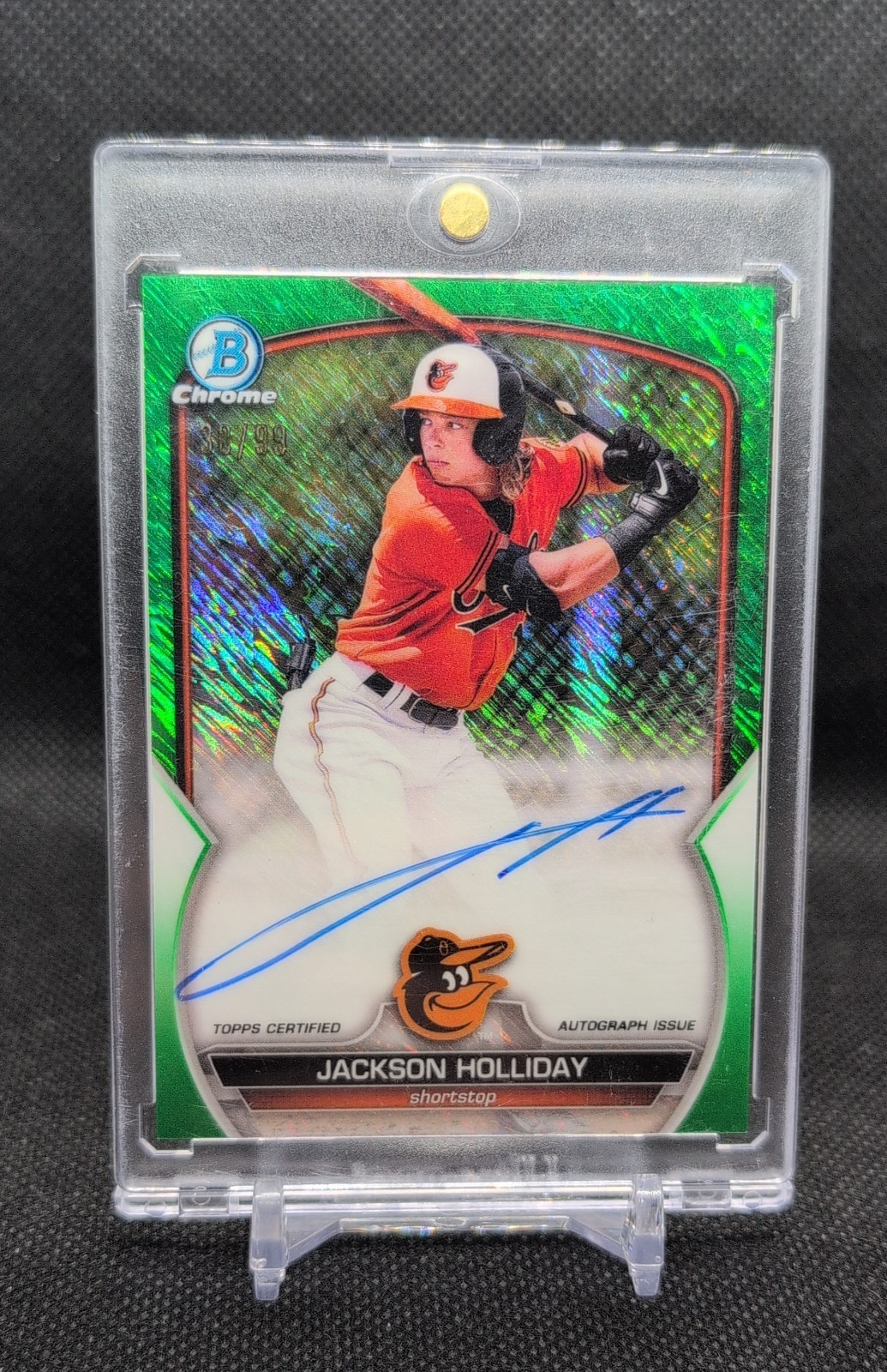 2023 Bowman - Chrome Prospect Auto Jackson Holliday #CPA-JH Green Shimmer /99