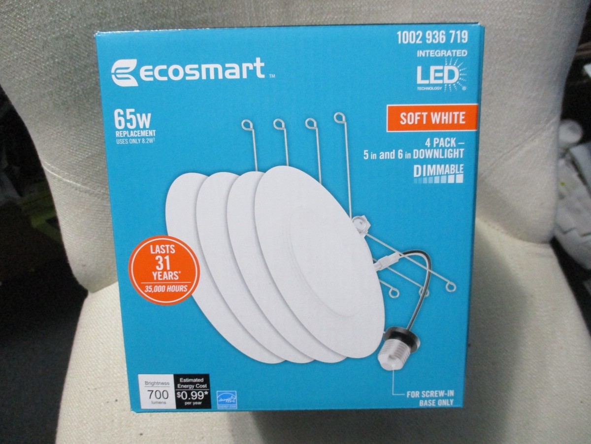 3-Pk) Ecosmart Integrated LED Recessed Trim Soft White 65W 6