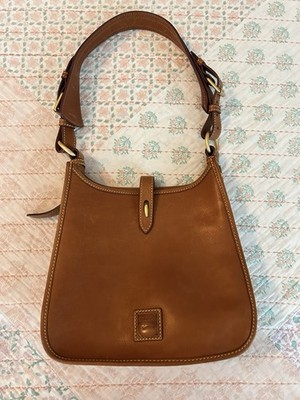 Dooney And Bourke Florentine Leather Messenger Shoulder Bag In Natural GUC Nice!