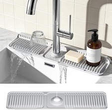 24in Silicone Faucet Mat Kitchen Sink Splash Guard Self Draining Counter Protect