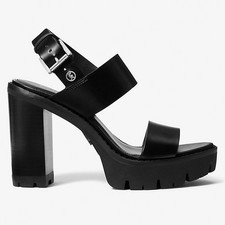Michael Kors - Holland Black / Silver Platform Sandal New With Box Size 7.5