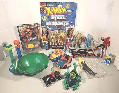 Big toy lot Of Vintage action figures Etc. Spider-Man Xmen Exo Squad #2