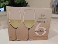 Set of 6 Lenox CRYSTAL Tuscany Classics Tall Wine Glasses 9.25” Tall in box