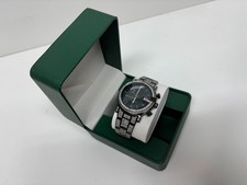 Men's Gucci 101M Chrono Stainless Steel Black Dial Diamond Watch 13710211