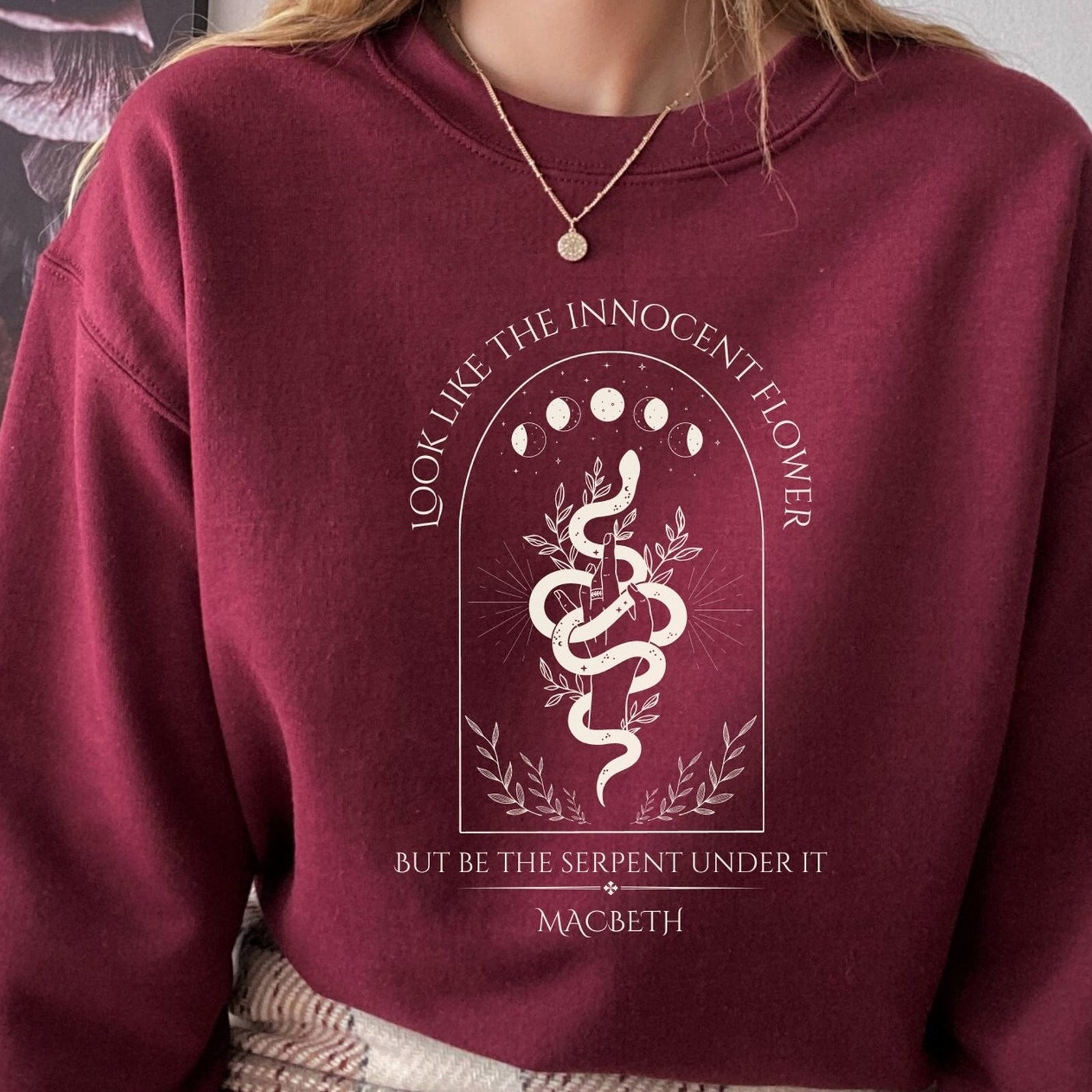 Dark Academia Shakespeare Lady Macbeth Hamlet Sweatshirt Unisex Vintage Book Lov