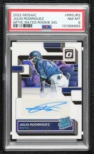 2022 Panini Donruss Optic Holo Prizm Julio Rodriguez #RRS-JR2 PSA 8 Auto 0ve9