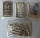 Lot of 4 1Oz Silver Bars.999 Fine JBR, Sunshine Minting, JM