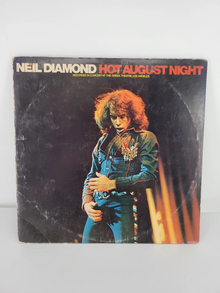 1972 Neil Diamond Hot August Night MCA-8000 Record Album 12” Missing Vinyl 2 3 - Imagem 2 de 4