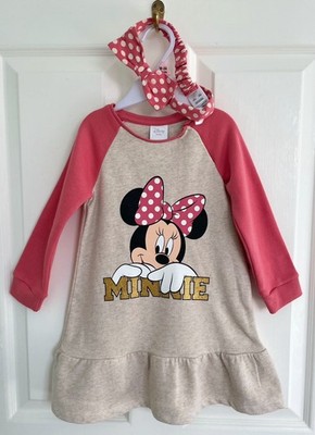 F&F Disney Minnie Mouse Baby Kleid & Stirnband Set 18-24 Monate Brandneu mit Etikett
