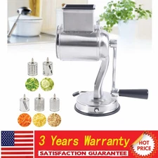 Rotary Cheese Grater Hand Crank Vegetable Food Chopper Shredders Stainless Steel