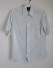 VTG 70's MW JC Penney men blue floral short sleeve shirt Sz M