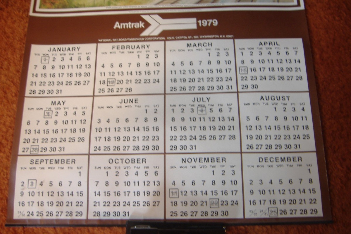 AMTRAK RAILROAD 1979 CALENDAR~33