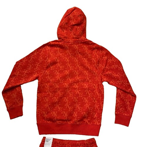 Men Nike BB LA Monogram Club Fleece Sweatsuit Size M Red FZ2230 & FZ2231 Joggers - Picture 13 of 21