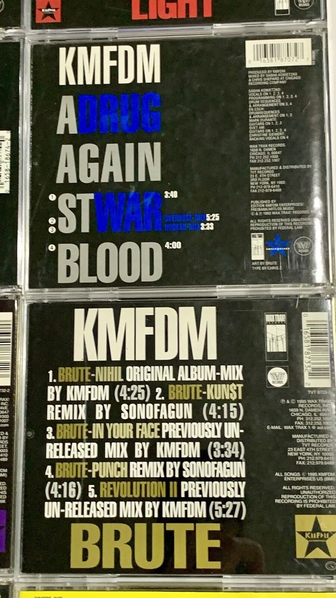 Lot Of 20 Official KMFDM & Excessive Force CD Singles Wax Trax