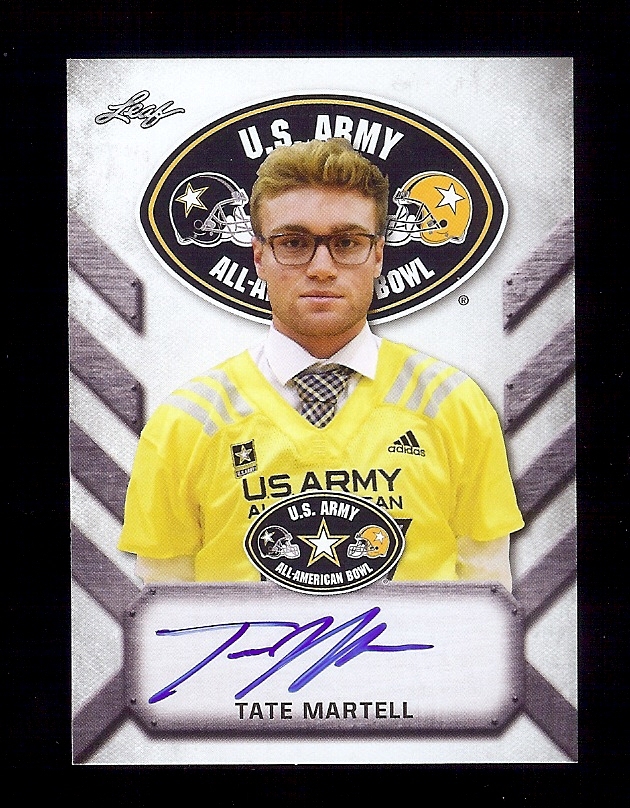 TATE MARTELL - Miami Hurricanes  2017 Leaf Army *TOUR* Certified AUTOGRAPH RC