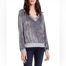 Michael  Stars Cinder Gray V-Neck Pullover Sweatshirt Small New
