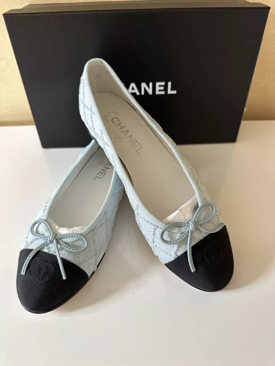 chanel black flats 38.5