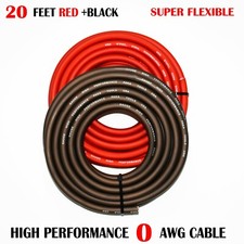 1/0 Gauge Wire RED/BLACK , Amplifier Power/Ground Amp Wire 20 Feet Cable Roll