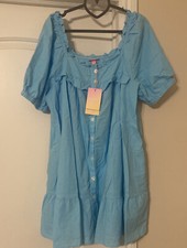 NWT Stoney Clover Lane x Target Blue Ruffle Dress Summer Beach Cover Up Large L