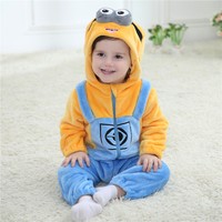 Spring Baby Coverall Minion Baby Climbing Clothes Flannel Outside Party Spring Baby Coverall Minion Baby Climbing Clothes Flannel Outside Party