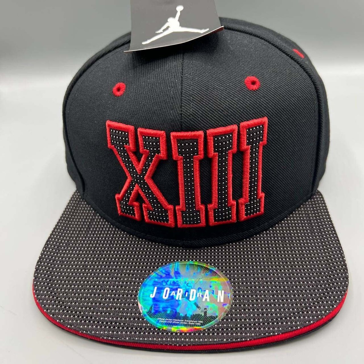 Air Jordan XIII Hat Men Black Embroidered Jumpman Snap Back Cap