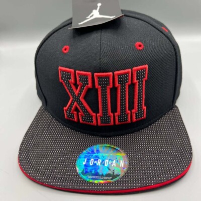 Air Jordan XIII Hat Men Black Embroidered Jumpman Snap Back Cap
