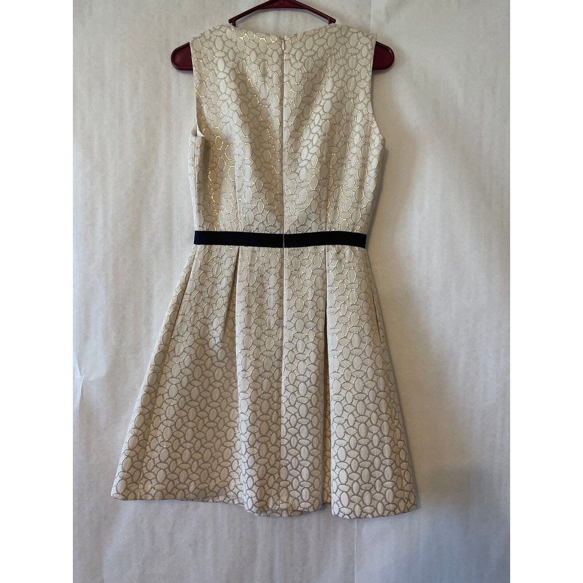 Erin Fetherston Gold Metallic Dress Size 2 Evening Out Dance Romantic Event  | eBay