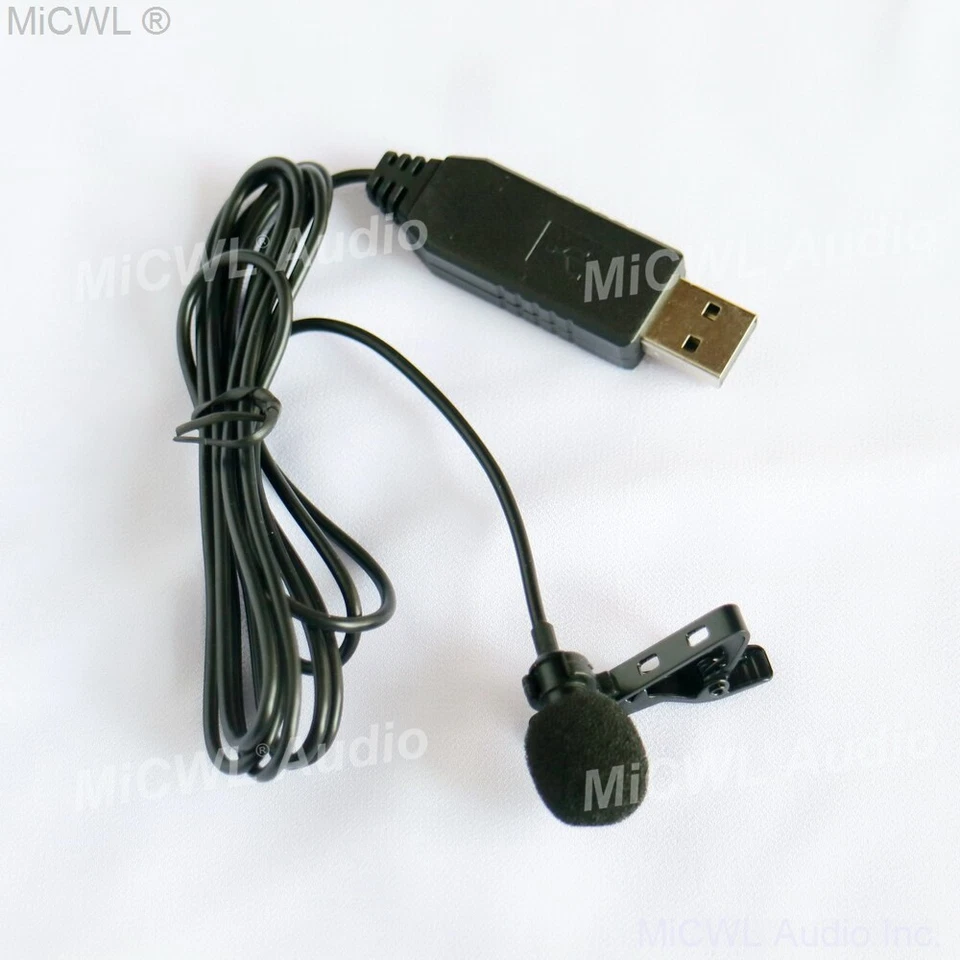 USB Lapel Lavalier Audio Microphone for PC Laptop Computer USB Mic - Image 3 of 4