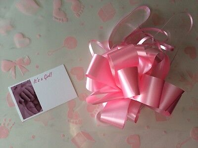Details about   Cellophane gift wrap 2m x 80 cm-Pink New Baby Birth Girl FREE PULL BOW & CARD