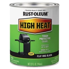 Rust-Oleum HIGH HEAT 1 qt. Flat BBQ Black Tough Protective Enamel Oil-Based