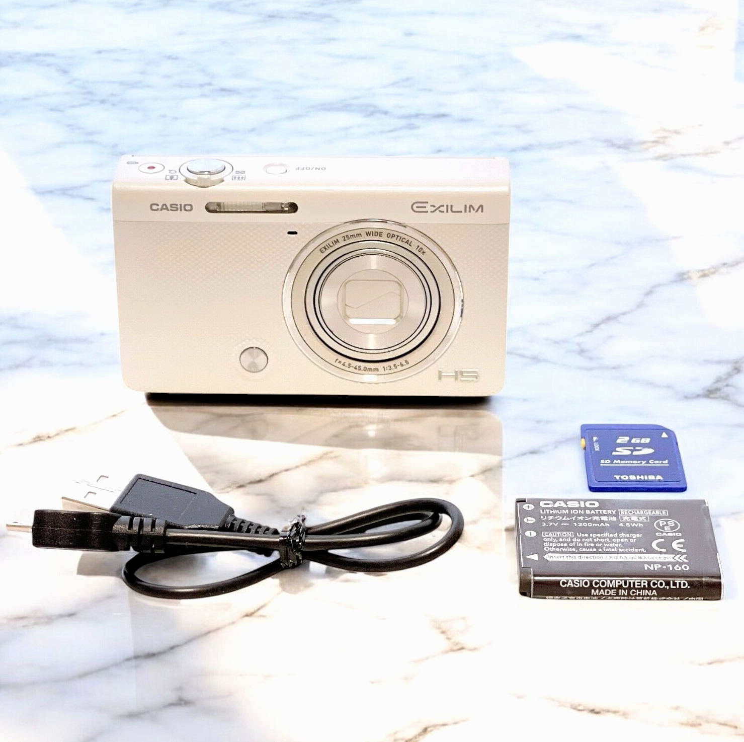 [N Mint] CASIO EXILIM HIGH SPEED EX-ZR70 White 16.1MP Digital Camera From JAPAN