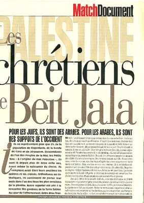 Presseschnitt Clipping 2001 Palästina Die Christen von Beit Jala (3 Seiten)
