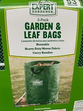 2pk - 53 Gallon Reusable Garden Waste Bag Waterproof Leaf Lawn Bag - 2 pk