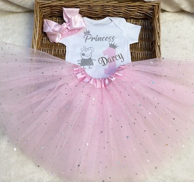 Baby Mädchen 1. Geburtstag Alter 1,2,3,4,5 Prinzessin jede Figur personalisiert Tutu Set