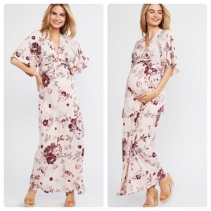 jessica simpson ruffled maternity maxi dress