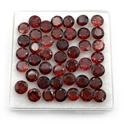 Natural Garnet Round Cut Loose Gemstone Lot 36 Pcs 5 MM 20 CT