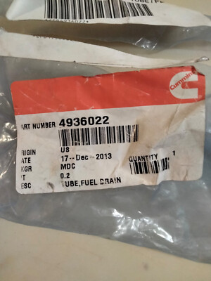 Genuine OEM Cummins Fuel Drain Tube 4936022 | eBay