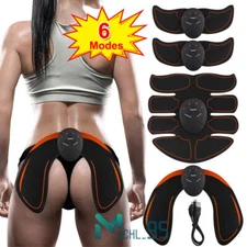 Electric Muscle Toner EMS Machine Abdominal Toning Belt Hip Body Fitness Trainer