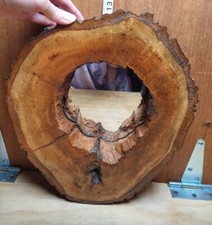 Espejo de pared de madera de borde vivo hecho a mano 13" X 11" espejo de madera dura rústico arte de pared