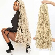 4 pack 36 in soft Locs Crochet Braids Hair pre looped color 613 blond.    I6