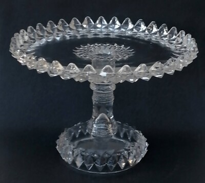 Antiker Glas Kuchenständer Bryce Brothers Amazon Feuerstein EAPG um 1890