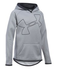 Under Armour Storm fleece jumbo logo hoodie sweatshirt NWT girl M YMD gray black