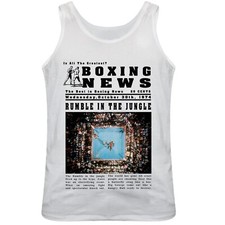 Muhammad Ali Vs George Forman Boxing Vest Top, Regular Fit, White