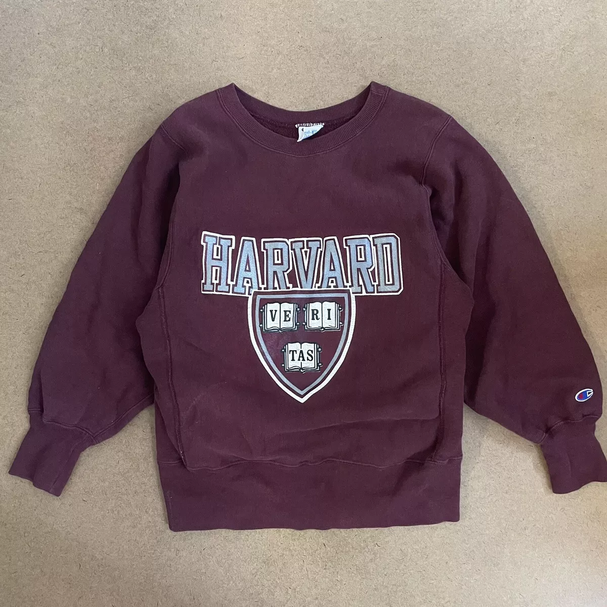 Vintage Champion Reverse Weave Sweatshirt Harvard University Ivy Burgundy S