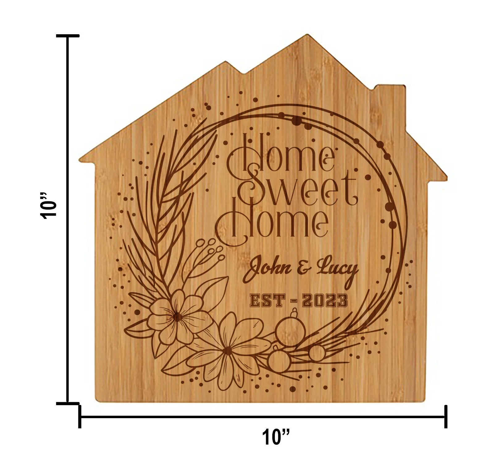 Personalized Bamboo cutting board 10X10, Grate gift, realtor gifts