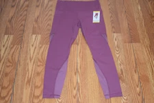 NWT Womens ACTIVE LIFE Crushed Berry Mesh Inserts Thick Waist Active Pants Sz L