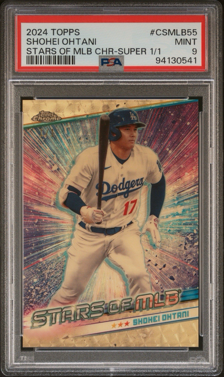 2024 Topps Chrome Shohei Ohtani Stars Of MLB Superfractor 1/1 PSA 9 Mint Dodgers