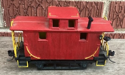 vintage HO SCALE CUSTOM OLD TIME 4 WHEEL BOBBER  CABOOSE w/ jeweled lights