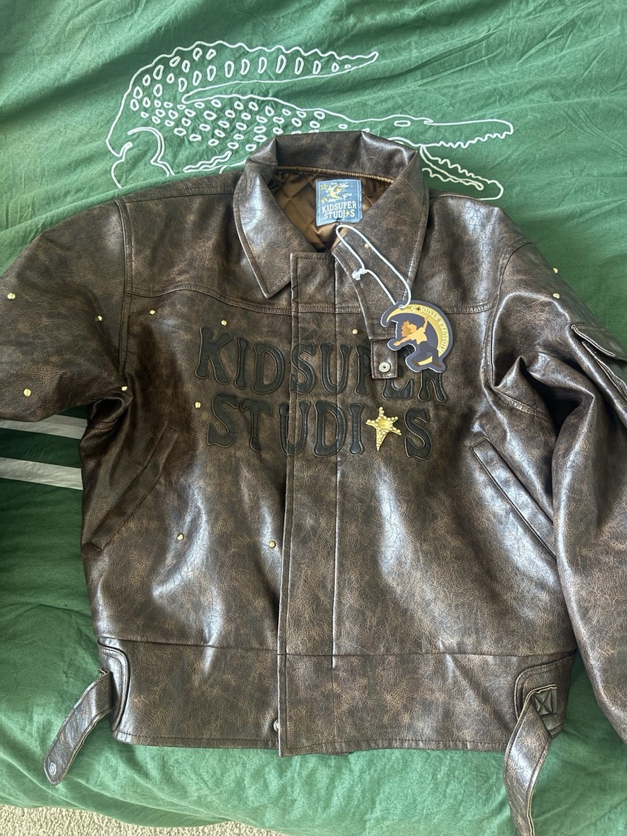 KidSuper Studios Brown Studded Embroidered Jacket The Boy Who